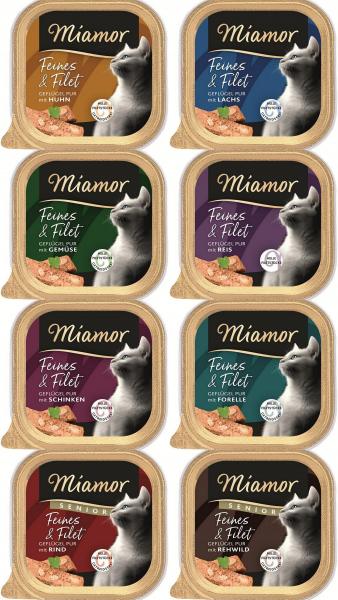 16 x Miamor Feines & Filet 100g Schale